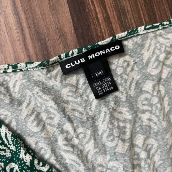 Club Monaco green and white wrap dress size M - Picture 6 of 7